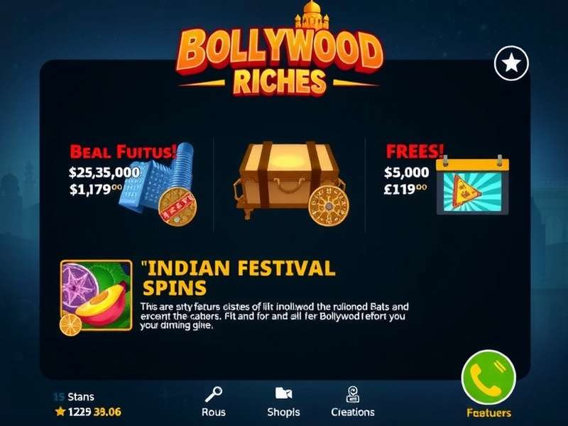 Bollywood Riches Game Interface